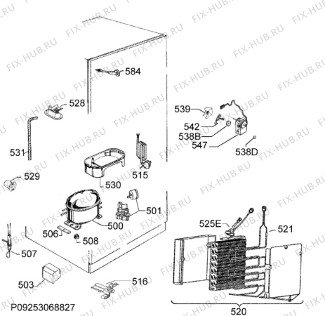 Взрыв-схема холодильника Frigidaire FRFF200W1 - Схема узла Cooling system 017